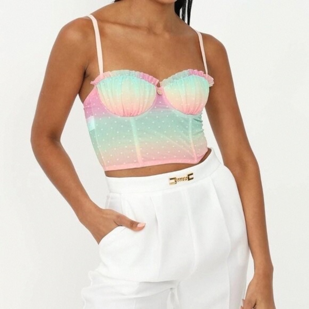 Pastel Rainbow Bustier Top